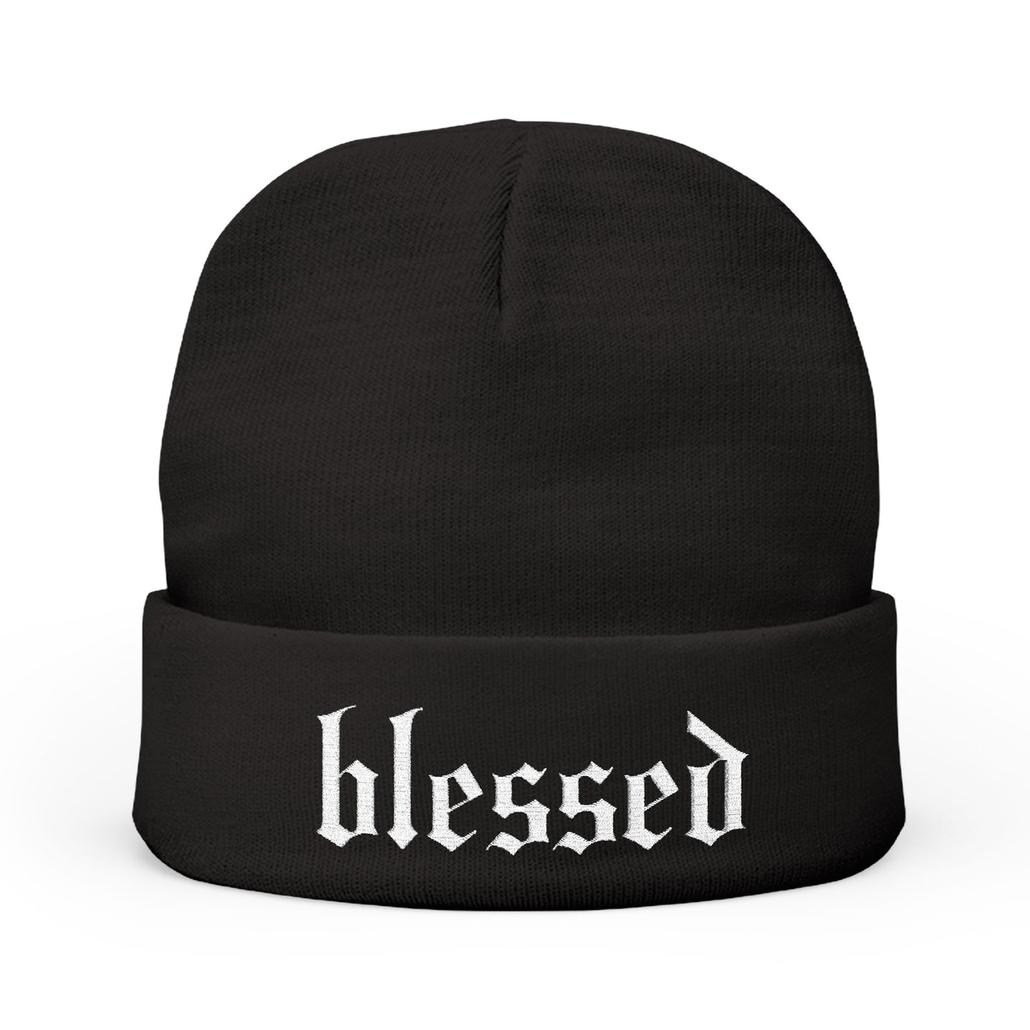 Blessed Embroidered Knit Beanie